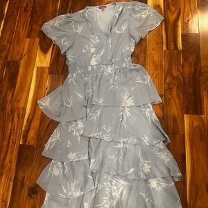 Vince Camuto Light Blue Floral Maxi Dress